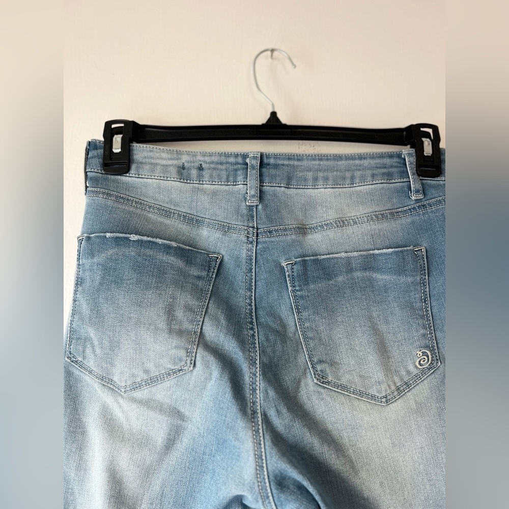 Indigo Rein Women’s Jeans Curvy Fit Juniors Size 9 High Rise Distressed Skinny - Picture 7 of 9